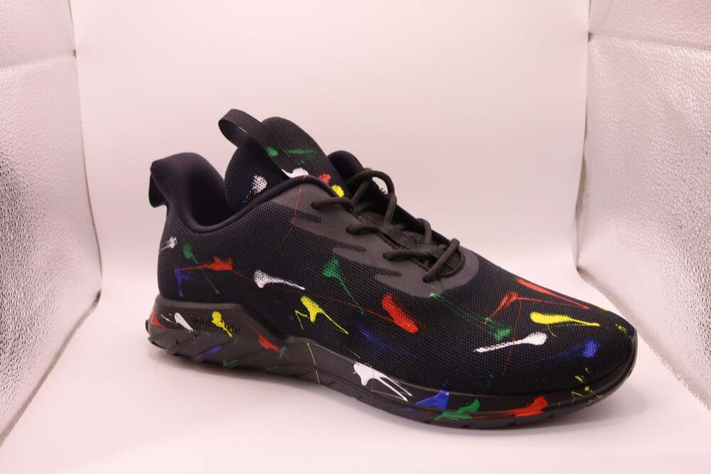 Soulsfeng Olympic Spray Paint Splatter Men's Running Shoes Size 13